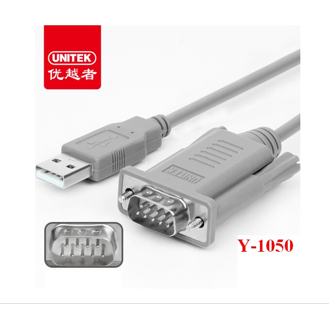 Cáp chuyển đổi USB to COM RS232 chính hãng UNITEK Y-1050 hỗ trợ Win 8