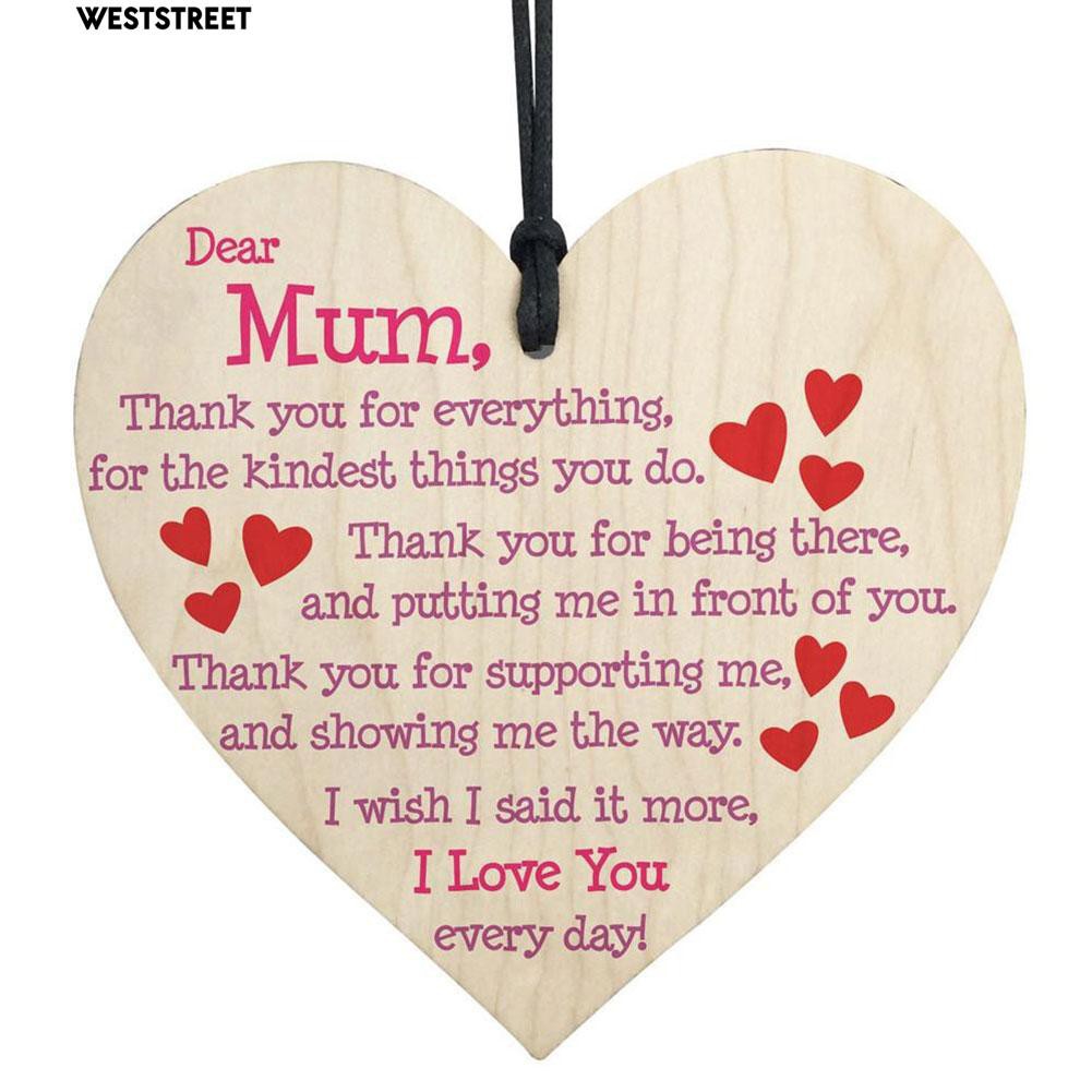 Bảng Gỗ Hình Trái Tim &amp;Quot; I Love Mom &amp;Quot; Dùng Để Trang Trí Nội Thất