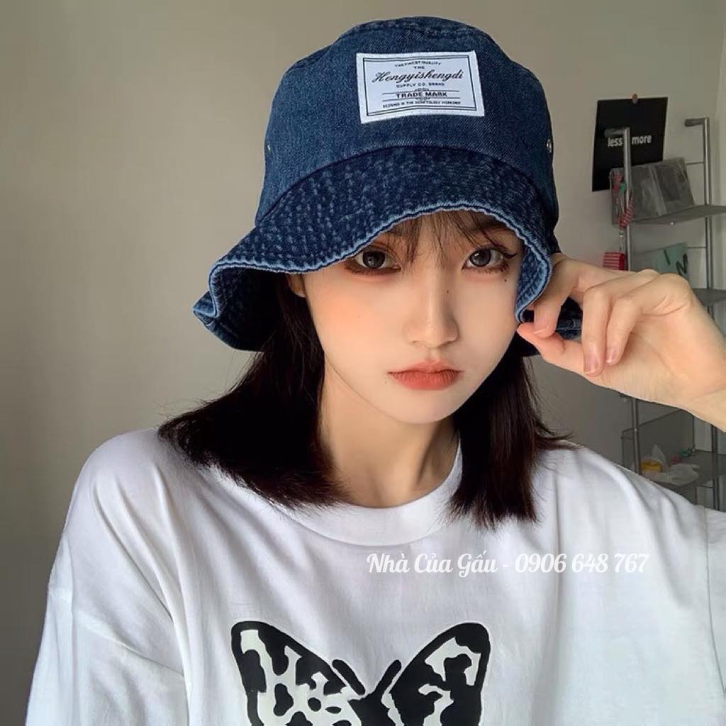 Mũ bucket jean mềm rũ quá xá đẹp luôn