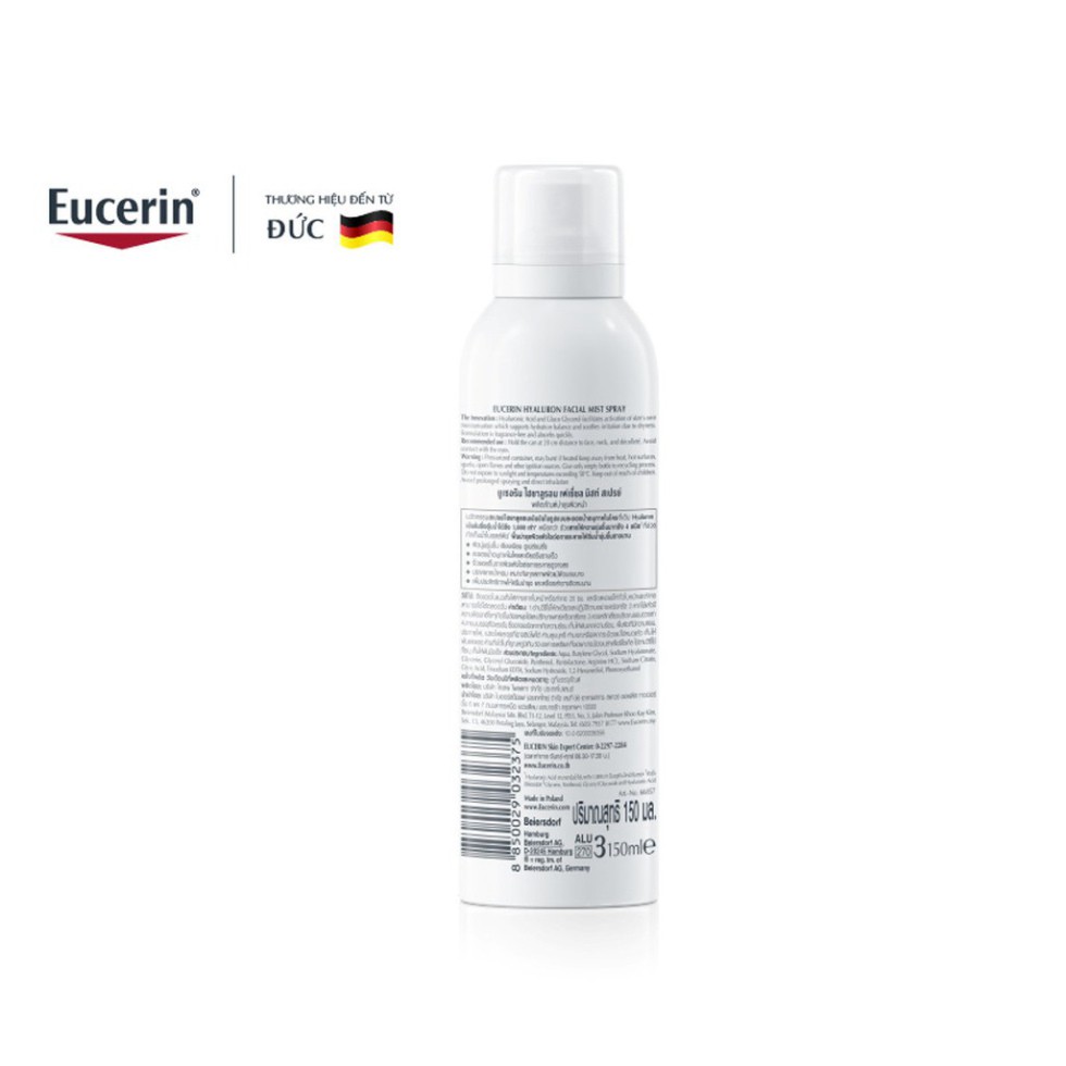 [CHÍNH HÃNG] Combo Eucerin tinh chất cấp ẩm Hyaluron-Filler Moisture Booster &amp; xịt khoáng cấp ẩm Hyaluron Mist Spray 150