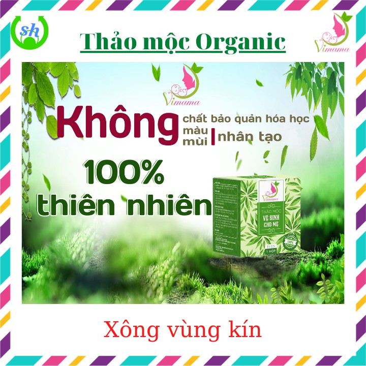 Thảo mộc xông vùng kín Vimama Organic - hộp 15 gói túi lọc