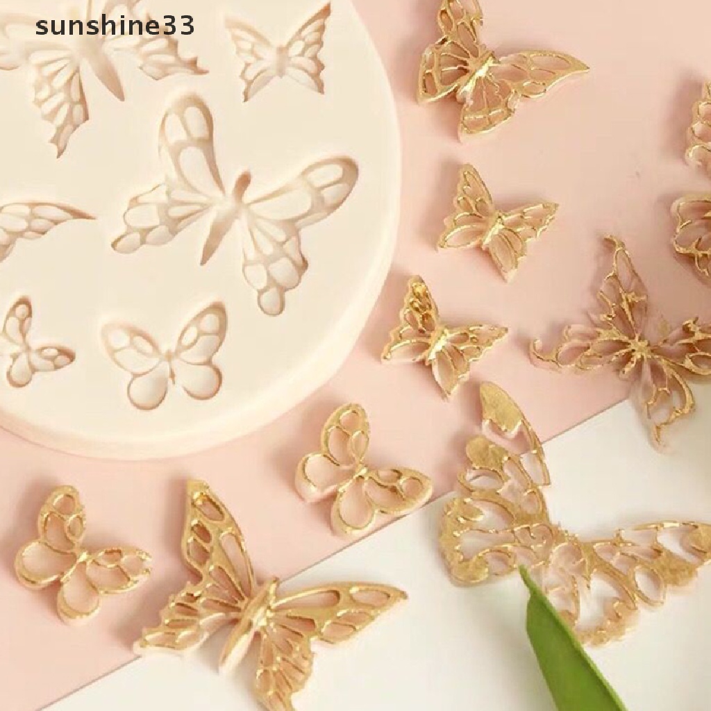 SU Butterfly Fondant Silicone Mold Sugarcraft Wedding Cake Decorating Tools n