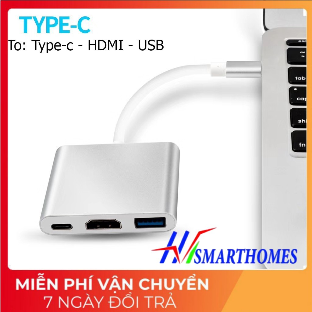 Usb Type-C To USB-C 4K HDMI USB 3.0, 3 trong 1, hỗ trợ Samsung MHL dây kết nối tivi máy chiếu với điện thoại