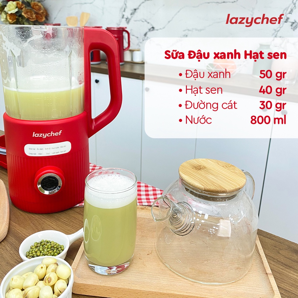 Máy Xay Nấu Sữa Hạt 9in1 LazyChef 1200ml Hàng Chính Hãng