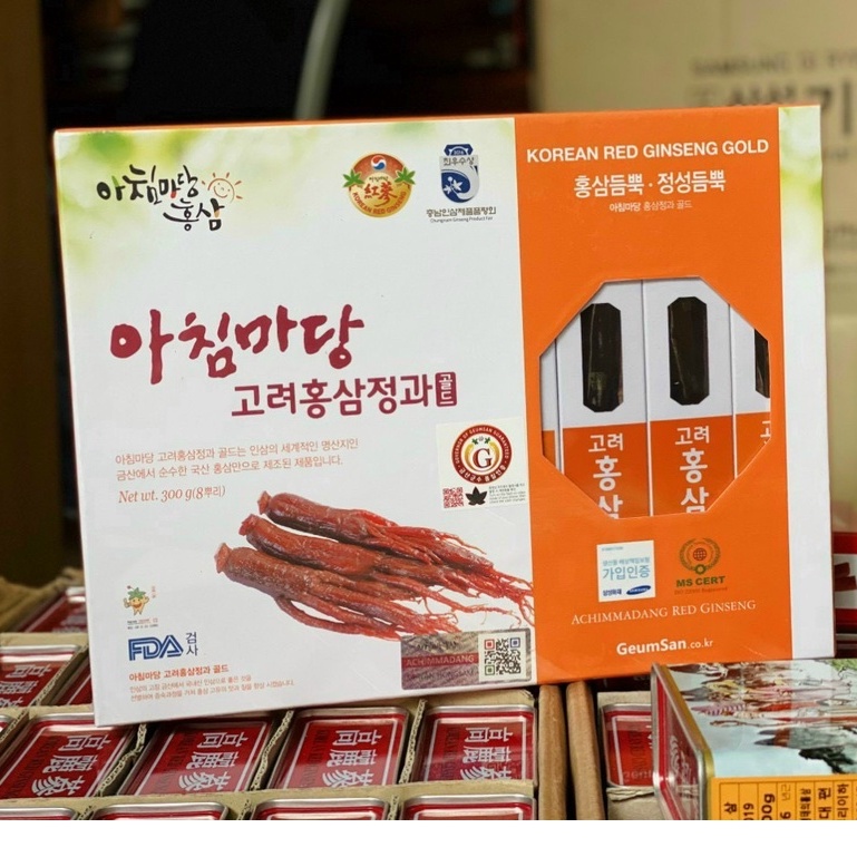 HỒNG SÂM NGUYÊN CỦ TẨM MẬT ONG HÀN QUỐC OREAN RED GINSENG (8 CỦ) 300G