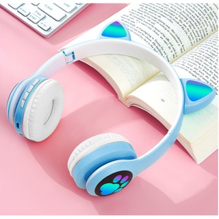 Tai Nghe Bluetooth Không Dây Hình Tai Mèo Có Đèn Led - Dùng được cho laptop,điện thoại, iOs,Android