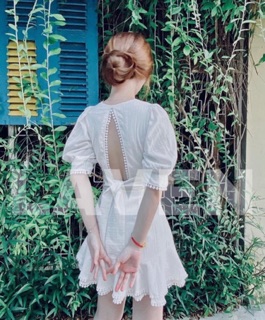 Đầm thô trắng hở lưng🏖 ảnh thật