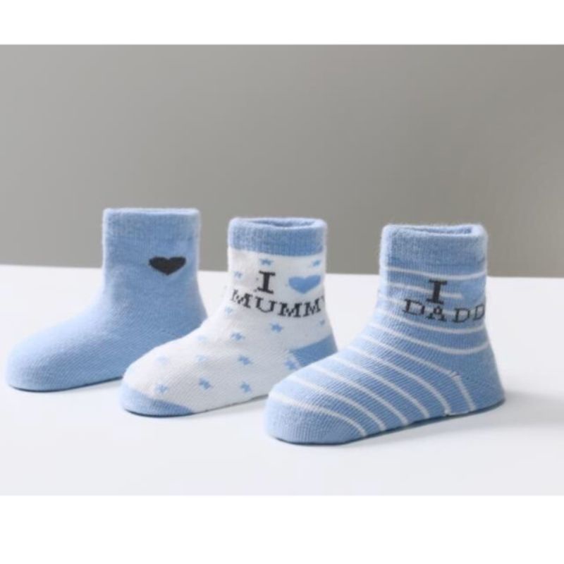 Set 3 đôi tất/ vớ cổ cao đế chống trượt MUMMY DADDY cho bé