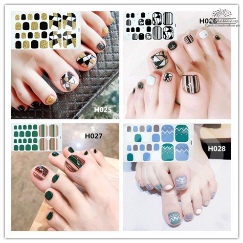 [Hàng mới về] Nhãn dán móng chân họa tiết đa dạng tuỳ chọn phong cách Hàn Quốc H021-H040