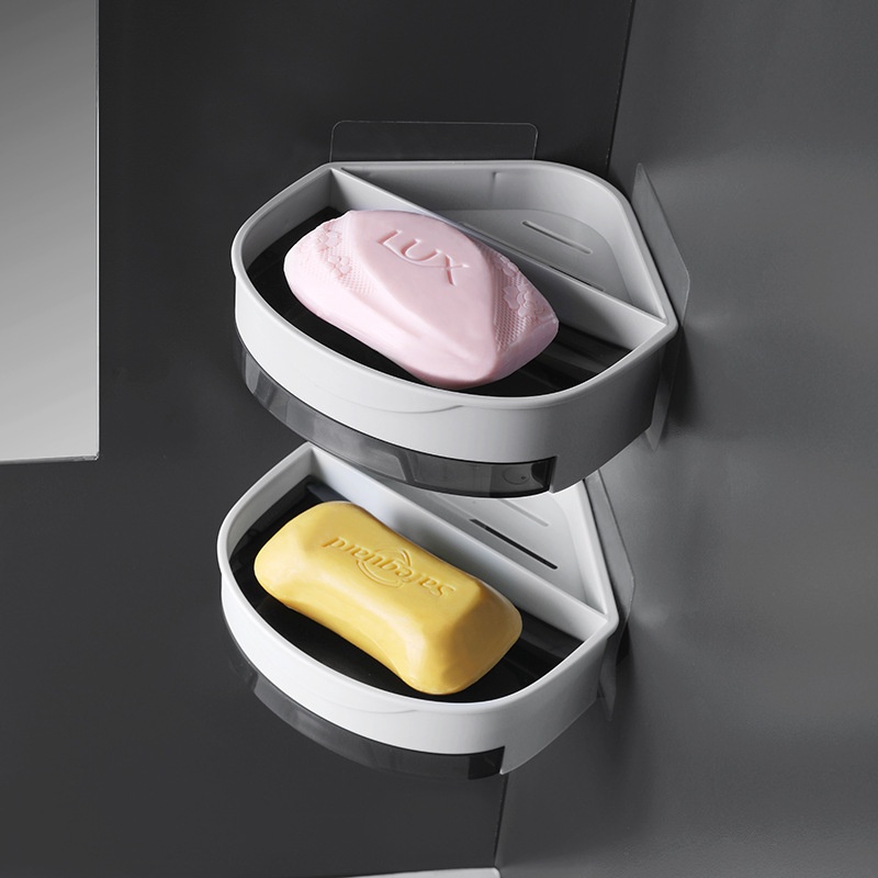 Giá Đựng Xà Phòng Gắn Góc Tường Không Cần Khoan Tiện Dụng