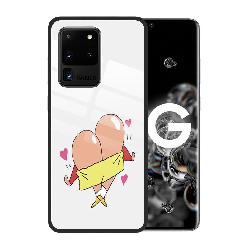 SHINCHAN Ốp Điện Thoại Kính Cường Lực In Hình Cậu Bé Bút Chì Shin Cho Samsung Galaxy S20 Ultra Note 20 10 Plus 9 S10 S20 Plus S9