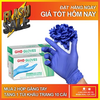 Găng tay y tế không bột màu xanh tím