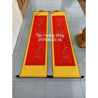 Giấy biểu lụa viết thư pháp câu đối kt 40*180