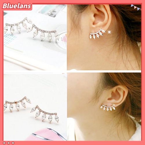 Cặp khuyên vành tai mạ bạc đá quý nhân tạo xinh xắn cá tính sang trọng dành cho nữ