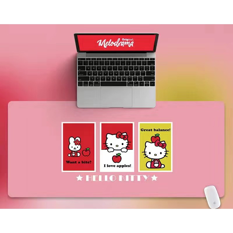 Miếng Lót Chuột Và Bàn Phím Hình Mèo Hello Kitty Dễ Thương