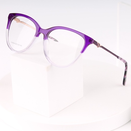 Gọng kính unisex nhựa Acetate cao cấp, dáng mắt mèo thời trang OURESS AC8024