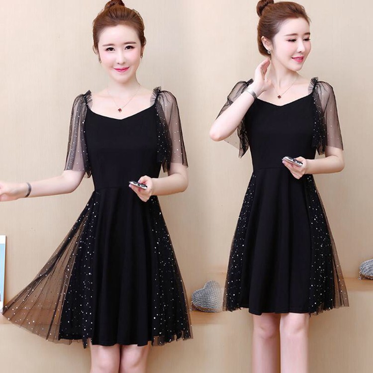 Đầm xoè phối kim sa