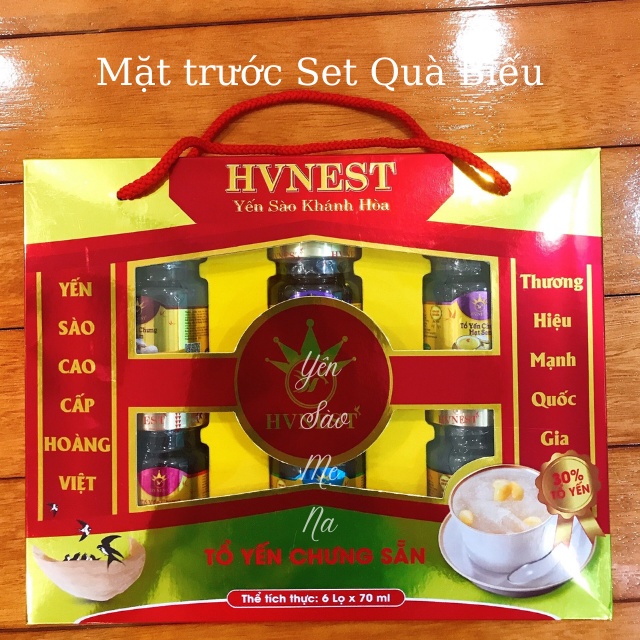 Set Quà Tặng 6 Hũ Yến Sào Chưng Sẵn Khánh Hòa Hoàng Việt