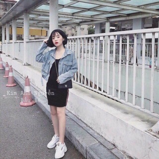 Áo khoác jean croptop