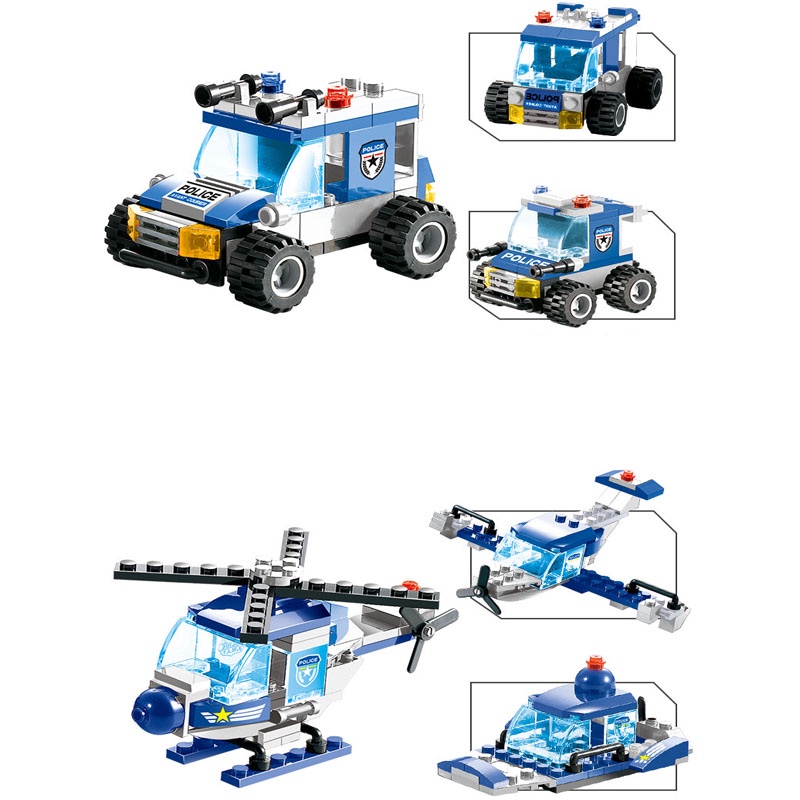 Đồ Chơi Lắp Ráp Kiểu LEGO Cảnh Sát Biển, Ôtô, Robot, Chiến Thuyền, Trực Thăng Police Swat No.PX250 762 Chi Tiết