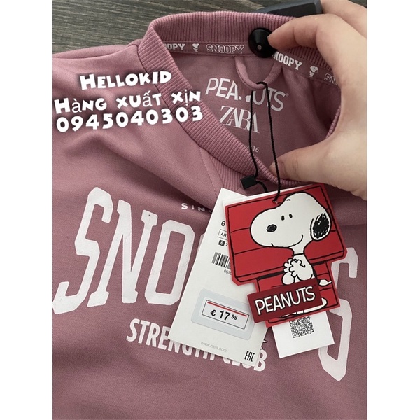 [Mã 2611THTRANG100K hoàn 10% xu đơn 99K] Áo nỉ thể thao snoopy bé gái