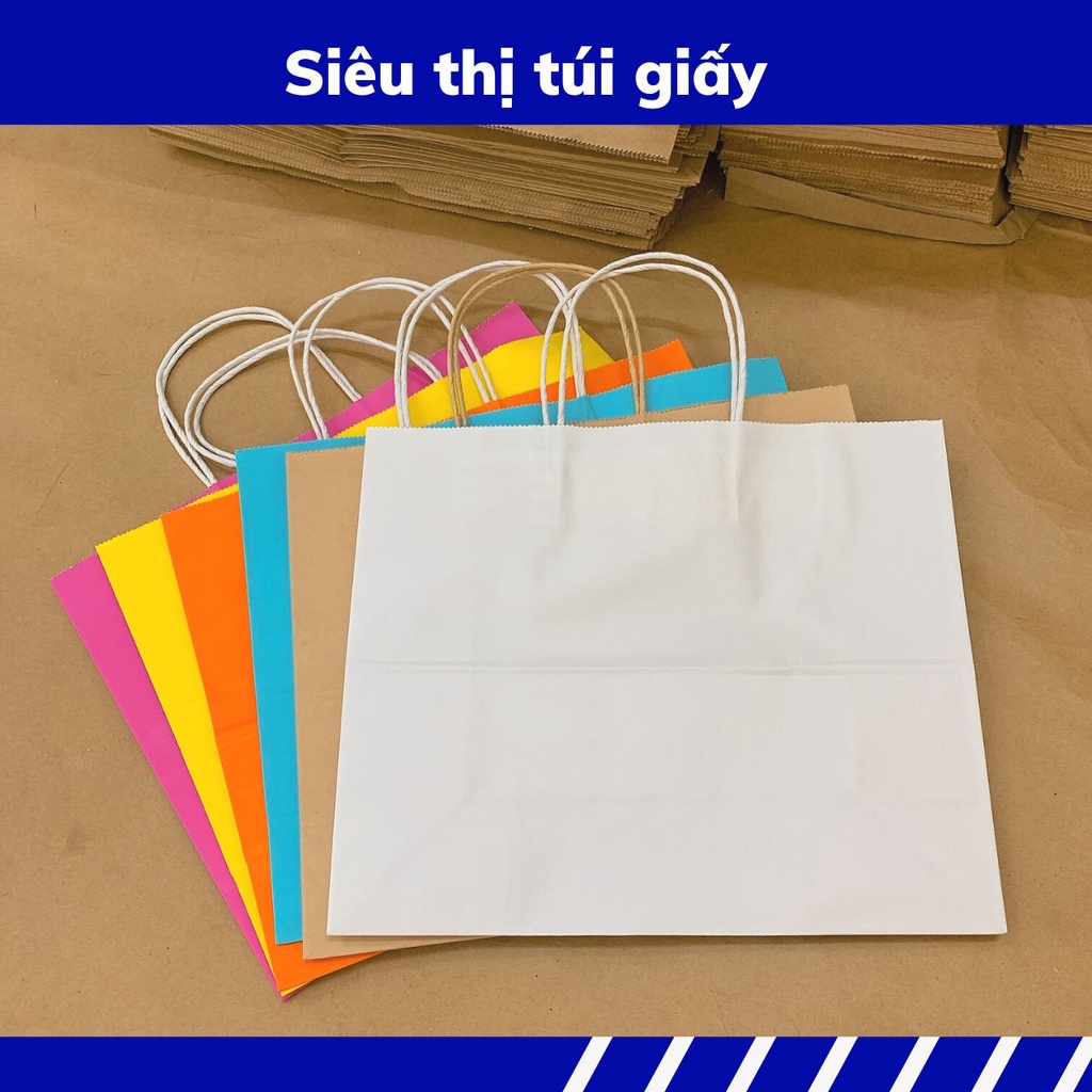 Combo 50 túi giấy mã 05: 30x12x25 in màu có quai (ảnh thật)