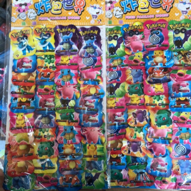 Vỉ 40 quả nổ dẫm hình pokemon bằng nhựa ( sỉ đồ ăn)