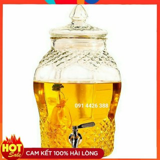 Bình thủy tinh ngâm rượu 6 lit có vòi