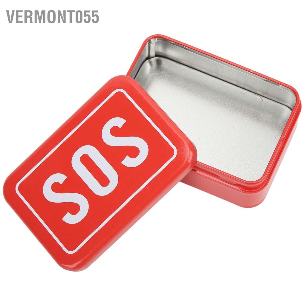 Vermont055 Hộp sắt sinh tồn mini SOS đựng đồ tại hiện trường di động Bộ lưu trữ dụng cụ khẩn cấp cho cắm trại ngoài trời