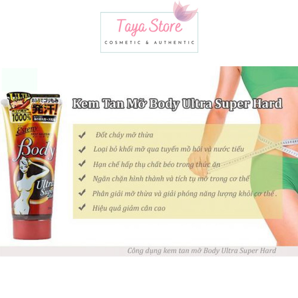 Kem đánh tan mỡ bụng mỡ bắp tay Esteny Hot Body Massage Nhật Bản (tuýp 240gr)