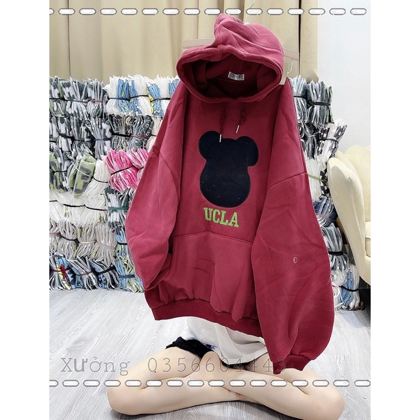 [ẢNH VIDEO THẬT 100%] Áo Hoodie Gấu Thêu Loại 1 From Rộng Unisex - Áo Nỉ Thu Đông Dài Tay Ulzzang Nam Nữ