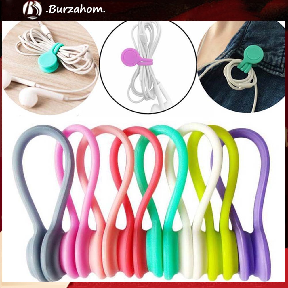 Dụng Cụ Cuốn Dây Cáp Gọn Gàng Bằng Silicon Có Nam Châm Tiện Dụng