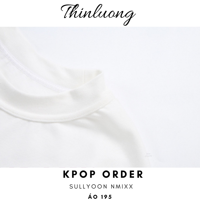 (Sẵn) Áo thun dáng croptop màu  trắng in hình trái tim Sullyoon Nmixx A7