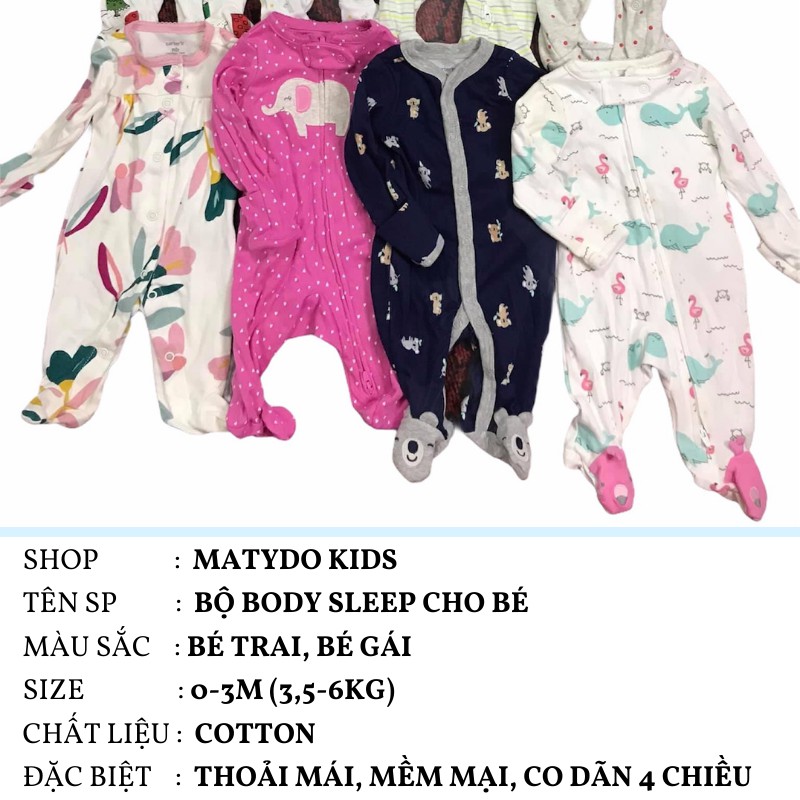 Bộ body cho bé dài tay MATYDO bodysuit cho trẻ sơ sinh liền tất cho bé