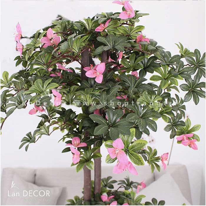 💥 Cây giả - Cây Hoa đỗ quyên trang trí nhà, ban công đẹp Lan Decor 170cm - LC2450