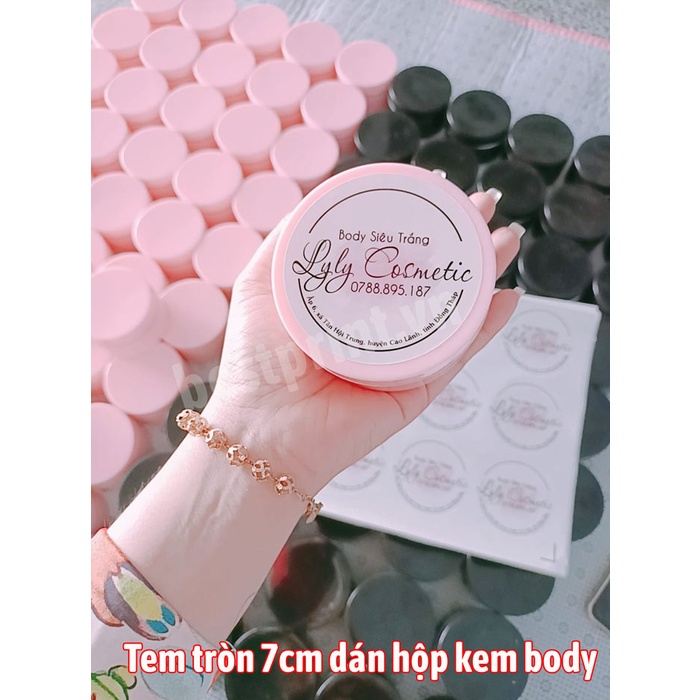Tem dán hộp kem body decal nhựa chống nước in theo m2 khoảng 8 tờ A3+