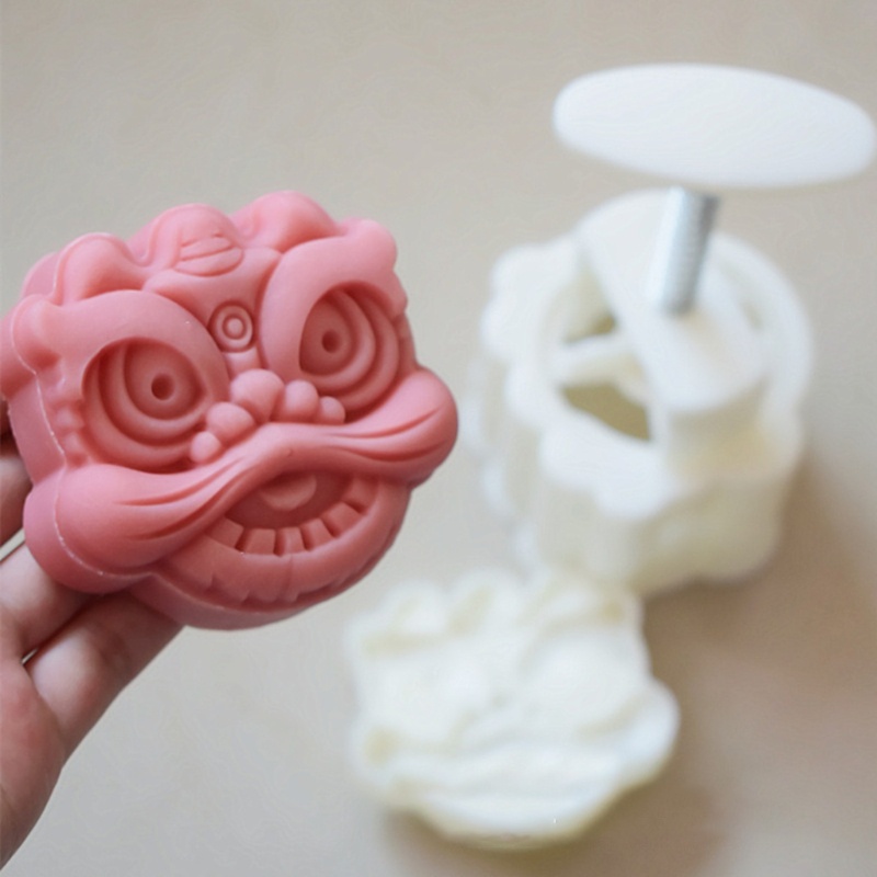 Khuôn Nhựa Làm Bánh Trung Thu Hình Sư Tử 3d 150g