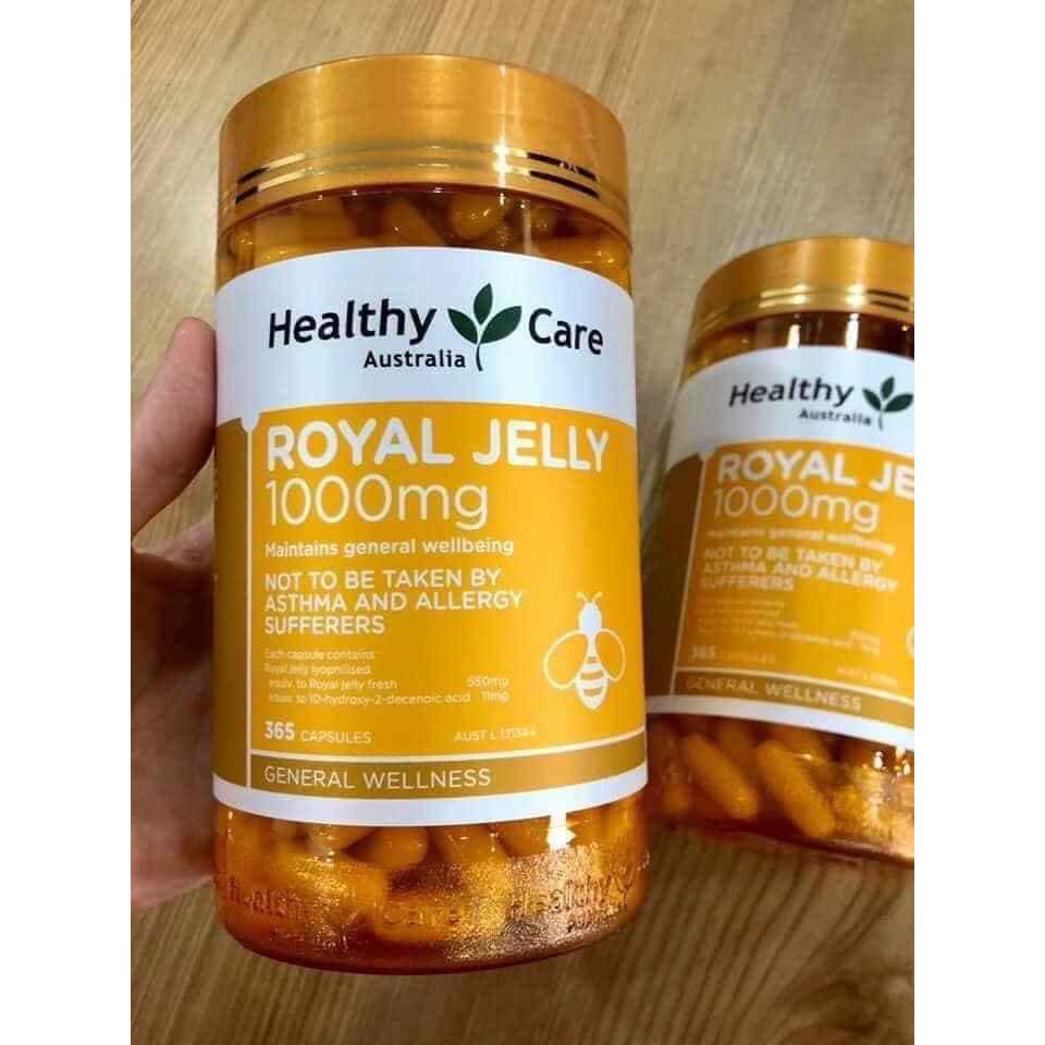 (date 2025) Sữa Ong Chúa Royal Jelly Healthycare 365v, hàng Úc