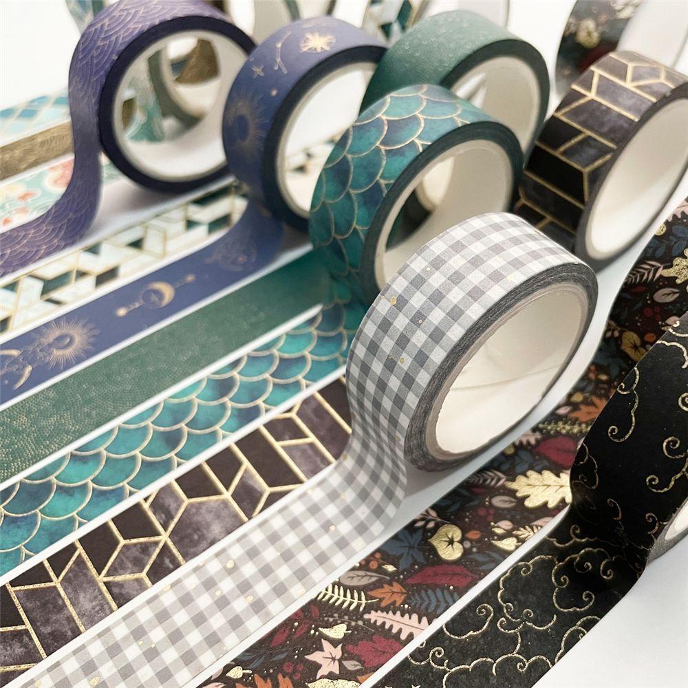RAINBOW Scrapbooking Washi Tape DIY Craft Decorative Stickers Bronze Gift Wrapping Retro Style Planners Classic Vintage Geometry