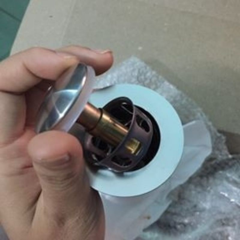 Bộ xả chậu rửa mặt/Lavabo nhấn INOX bóng