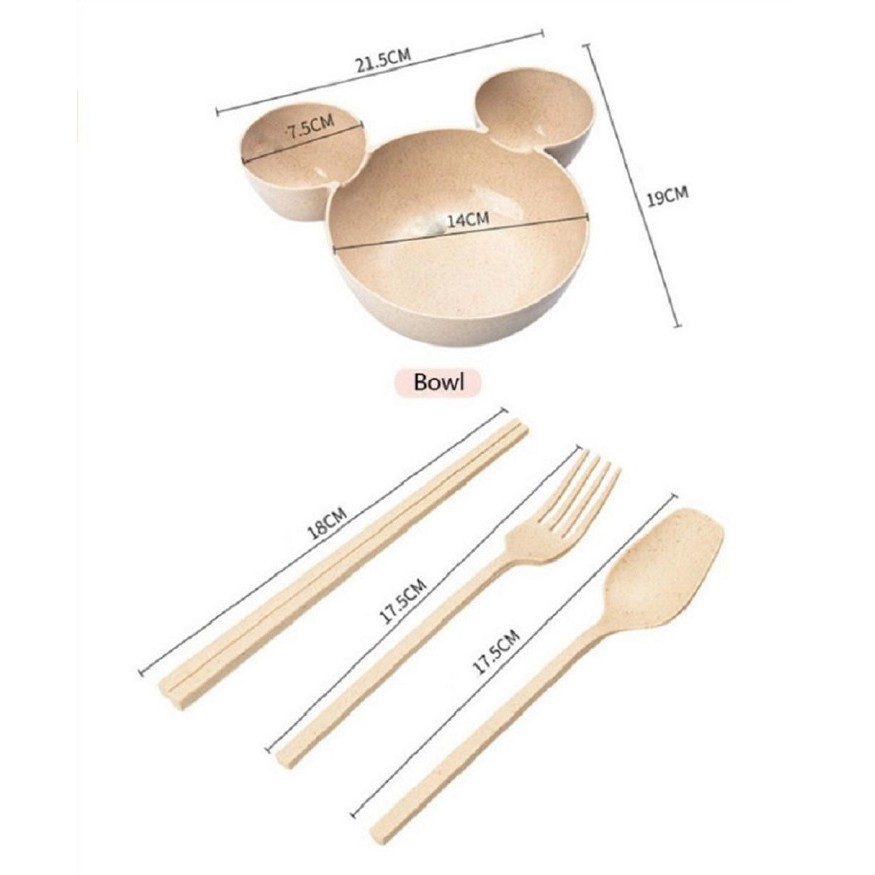 Bát ăn dặm hình chuột Mickey 3 ngăn