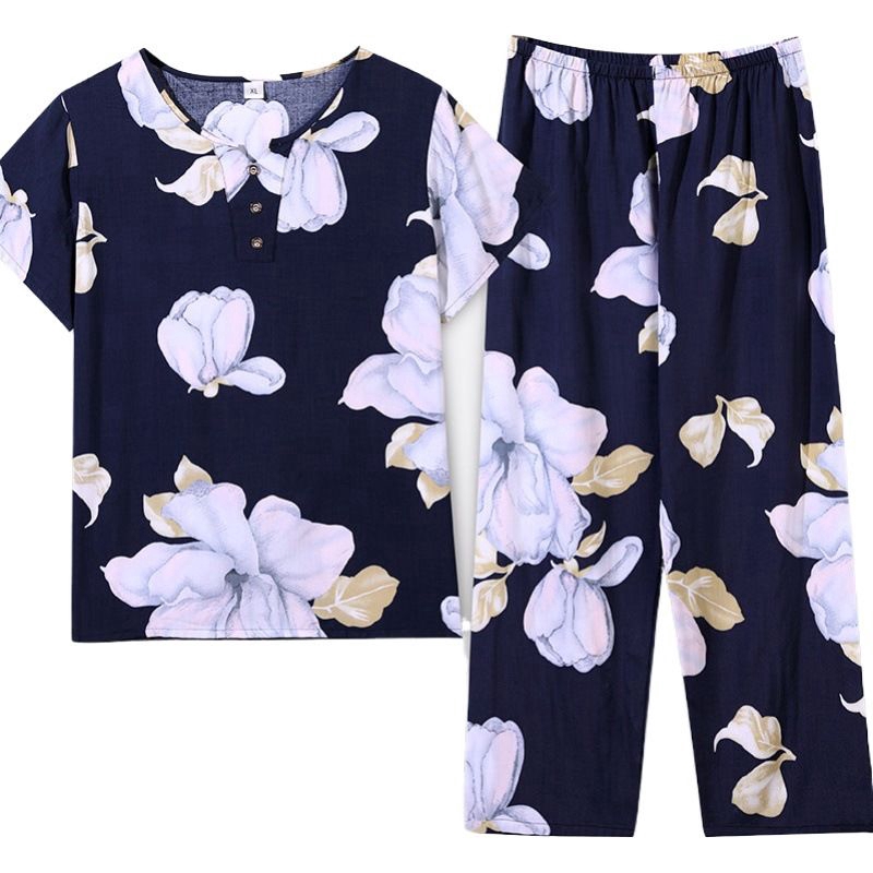 Set Đồ Ngủ Tay Ngắn Chất Cotton Xinh Xắn Có Size Lớn 4xl