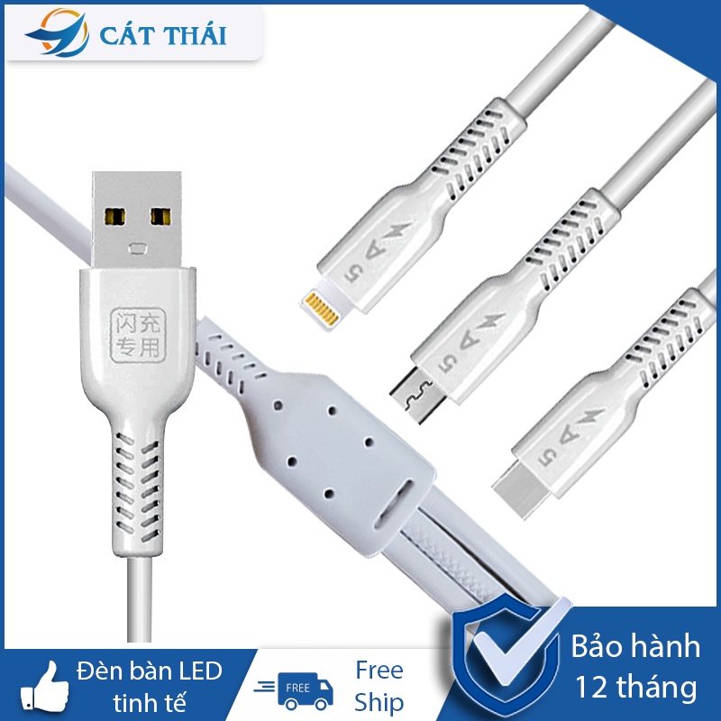 Cáp sạc Cát Thái Y03 3 in 1 tiện lợi Type-C, Linghning, Micro có thể sạc cùng lúc chó các thiết bị Android, Iphone, Oppo