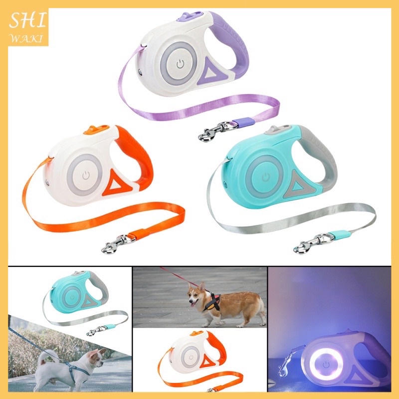 Dây Dắt Chó Tự Động Thời Trang Có Đèn Pin Chiếu Sáng