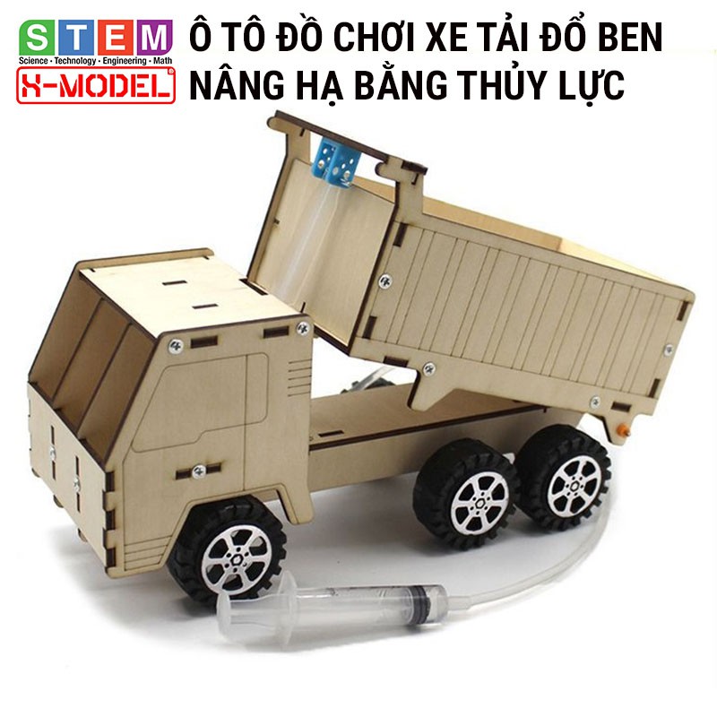 Xe ô tô đổ ben đồ chơi gỗ lắp ráp STEM trí tuệ cho bé ST48, Đồ chơi tự làm DIY X-MODEL| Giáo dục STEM, STEAM