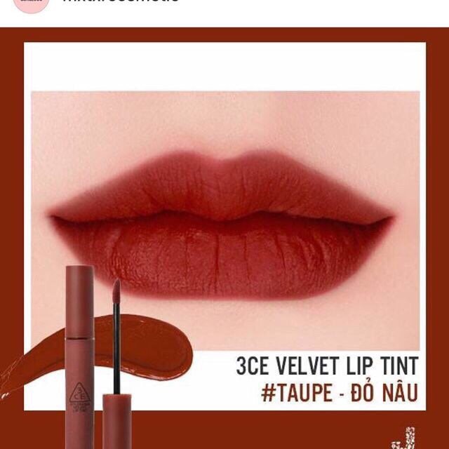 SON 3CE Velvet Lip Tint màu nâu Taupe