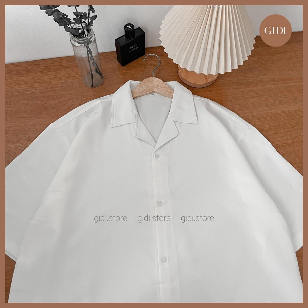 Áo sơ mi cổ VEST tay lỡ Nam Nữ Unisex  vải lụa form rộng không nhăn