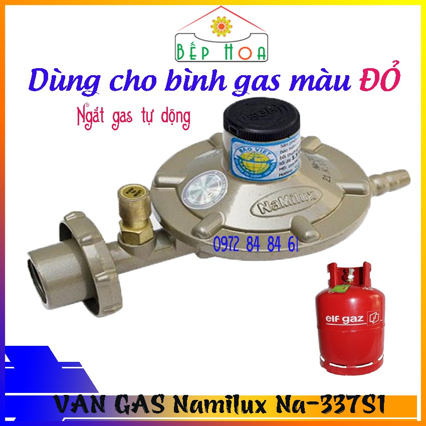 Van điều áp NGẮT GA TỰ ĐỘNG NaMilux NA-337S/1-VN - An toàn - Bền bỉ - tự động ngắt gas/namilux/bình đỏ - Bếp Hoa