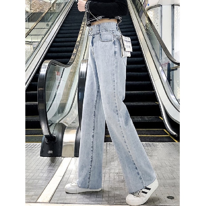 NRVP Quần Jeans Nữ Ống Rộng Thời Trang Hàn Quốc