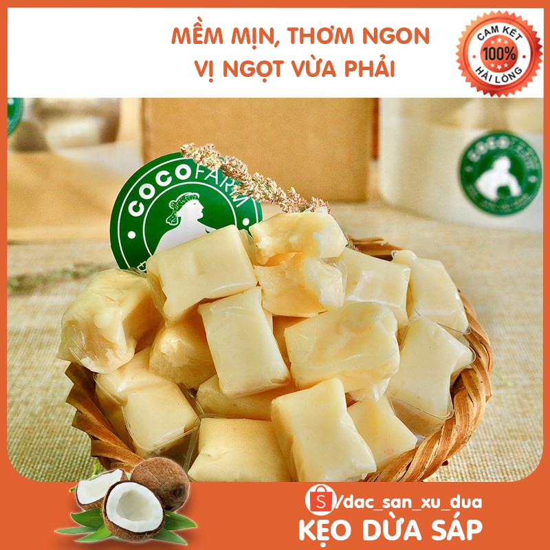 Kẹo dừa sáp bịch zip 180g Cocofarm - Đặc sản xứ dừa Việt Nam